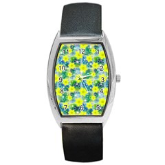 Narcissus Yellow Flowers Winter Barrel Style Metal Watch by HermanTelo