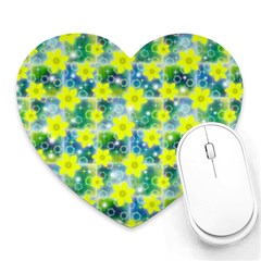 Narcissus Yellow Flowers Winter Heart Mousepads by HermanTelo