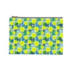 Narcissus Yellow Flowers Winter Cosmetic Bag (large) by HermanTelo