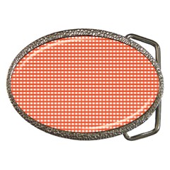 Gingham Plaid Fabric Pattern Red Belt Buckles