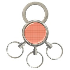 Gingham Plaid Fabric Pattern Red 3-Ring Key Chain