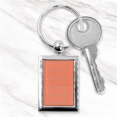 Gingham Plaid Fabric Pattern Red Key Chain (rectangle) by HermanTelo