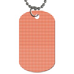 Gingham Plaid Fabric Pattern Red Dog Tag (Two Sides)