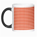 Gingham Plaid Fabric Pattern Red Morph Mugs Left