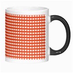 Gingham Plaid Fabric Pattern Red Morph Mugs Right