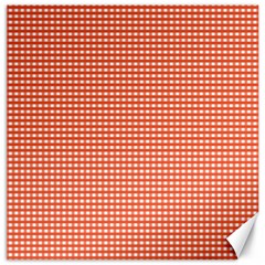 Gingham Plaid Fabric Pattern Red Canvas 12  X 12  by HermanTelo