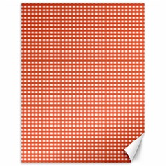 Gingham Plaid Fabric Pattern Red Canvas 12  X 16 