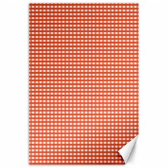 Gingham Plaid Fabric Pattern Red Canvas 20  X 30  by HermanTelo