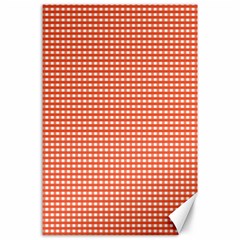 Gingham Plaid Fabric Pattern Red Canvas 24  x 36 