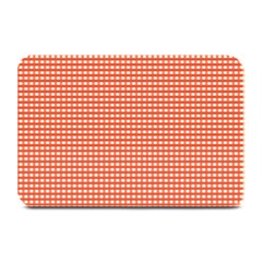 Gingham Plaid Fabric Pattern Red Plate Mats by HermanTelo