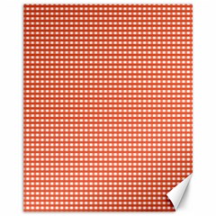 Gingham Plaid Fabric Pattern Red Canvas 11  x 14 