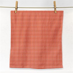 Gingham Plaid Fabric Pattern Red Face Towel