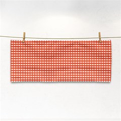 Gingham Plaid Fabric Pattern Red Hand Towel