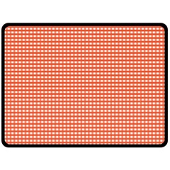 Gingham Plaid Fabric Pattern Red Fleece Blanket (Large) 