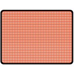 Gingham Plaid Fabric Pattern Red Fleece Blanket (Large)  80 x60  Blanket Front