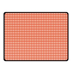 Gingham Plaid Fabric Pattern Red Fleece Blanket (Small)