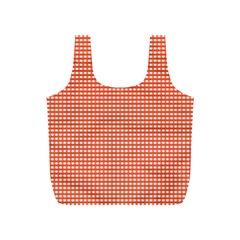 Gingham Plaid Fabric Pattern Red Full Print Recycle Bag (s) by HermanTelo