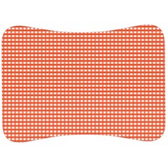 Gingham Plaid Fabric Pattern Red Velour Seat Head Rest Cushion by HermanTelo