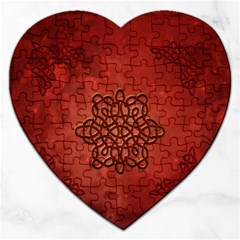 Elegant Decorative Celtic Knot Jigsaw Puzzle (heart) by FantasyWorld7