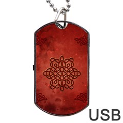 Elegant Decorative Celtic Knot Dog Tag Usb Flash (two Sides) by FantasyWorld7