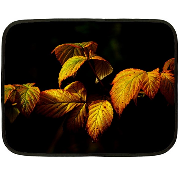 Nature Yellow Plant Leaves Double Sided Fleece Blanket (Mini) 