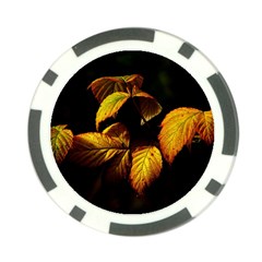 Nature Yellow Plant Leaves Poker Chip Card Guard (10 pack)