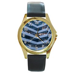 Architectural Design Architecture Building Business Round Gold Metal Watch by Pakrebo