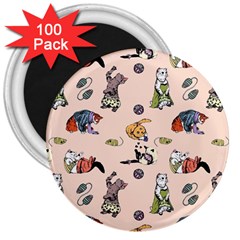 Funny Cats 3  Magnets (100 Pack) by Sobalvarro