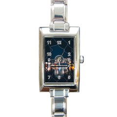 Silver Dome Rectangle Italian Charm Watch