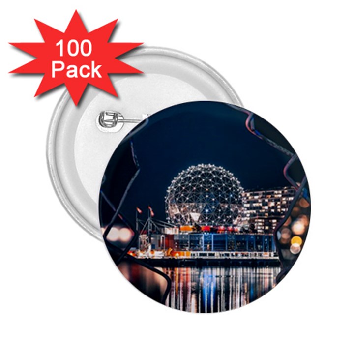 Silver Dome 2.25  Buttons (100 pack) 