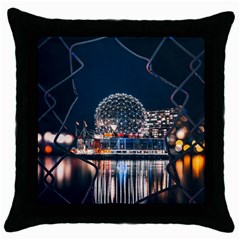 Silver Dome Throw Pillow Case (Black)