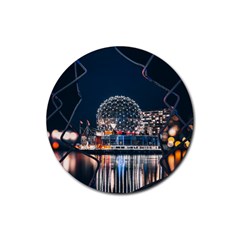 Silver Dome Rubber Coaster (round)  by Pakrebo