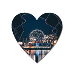 Silver Dome Heart Magnet