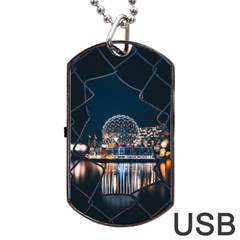 Silver Dome Dog Tag USB Flash (One Side)