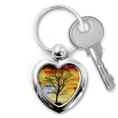 Branches Dawn Dusk Fall Key Chain (heart) by Pakrebo