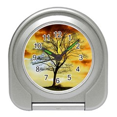 Branches Dawn Dusk Fall Travel Alarm Clock by Pakrebo