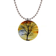 Branches Dawn Dusk Fall 1  Button Necklace by Pakrebo