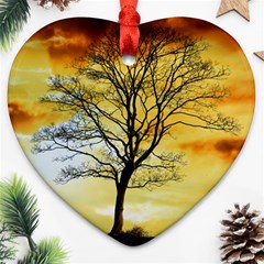 Branches Dawn Dusk Fall Heart Ornament (two Sides) by Pakrebo