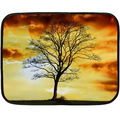 Branches Dawn Dusk Fall Double Sided Fleece Blanket (mini)  by Pakrebo