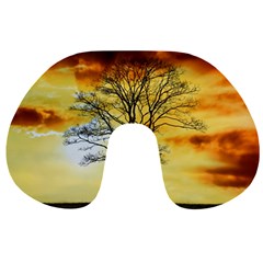 Branches Dawn Dusk Fall Travel Neck Pillow by Pakrebo