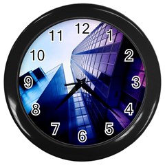 Abstract Architectural Design Architecture Building Wall Clock (black) by Pakrebo