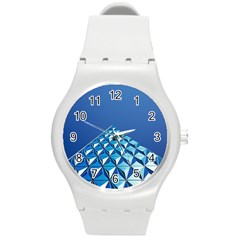 Art Building Pattern Abstract Round Plastic Sport Watch (m) by Pakrebo