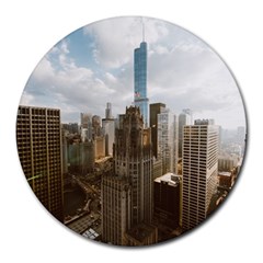 Architectural Design Architecture Buildings City Round Mousepads