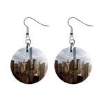 Architectural Design Architecture Buildings City Mini Button Earrings Front