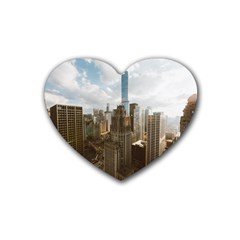 Architectural Design Architecture Buildings City Rubber Coaster (heart)  by Pakrebo