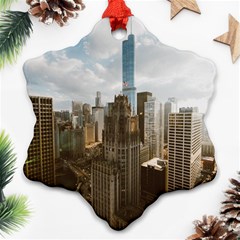 Architectural Design Architecture Buildings City Snowflake Ornament (two Sides) by Pakrebo