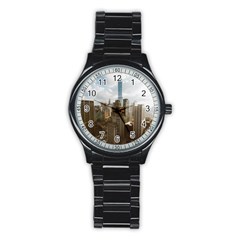 Architectural Design Architecture Buildings City Stainless Steel Round Watch by Pakrebo