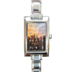 View Of High Rise Buildings During Day Time Rectangle Italian Charm Watch by Pakrebo