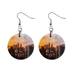 View Of High Rise Buildings During Day Time Mini Button Earrings by Pakrebo