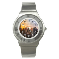 View Of High Rise Buildings During Day Time Stainless Steel Watch by Pakrebo